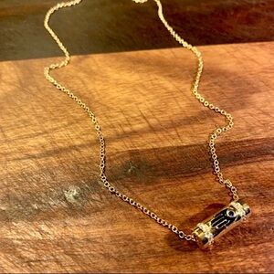 Hand of God Scroll Charm 18k Gold Plate Chain